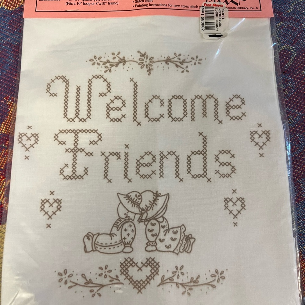 Welcome Friends cross stitch sampler